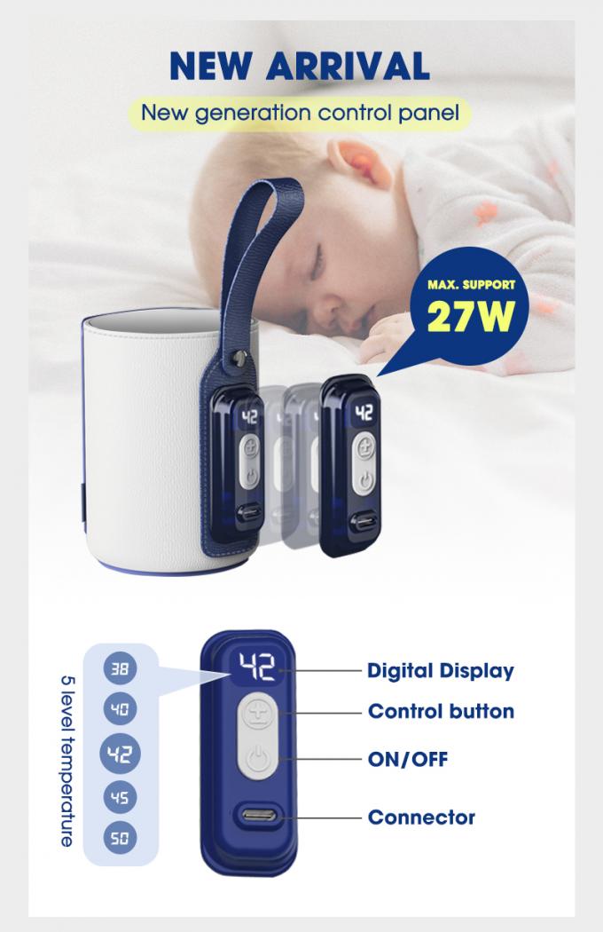 10W 27W Newborn Bottle Warmer Sleeve PU leather Temperature Control