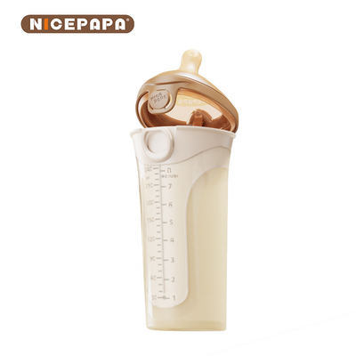 Flip-cap Anti-Drop Soft Silicone Baby milk Bottle with Natural Response Nipple (Round Hole S Code)