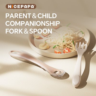 2-In-1 Baby Spoon And Fork Baby stuff Parent＆Child Companionship Fork＆Spoon Baby Feeding Kit