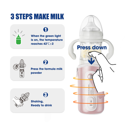 Multifunction food grade 240ml 3 in 1 quick brew instant  Glass baby feeding milk bottle with Thermostat bottle warmer