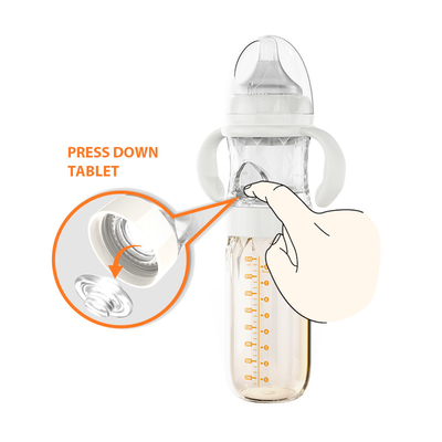 8 Oz Glass Milk Formula Mixing Baby Bottle Straight Medium Flow BPA Free