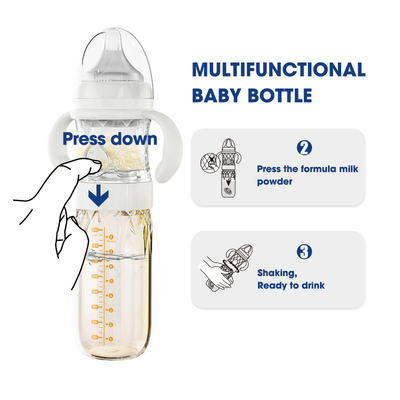 Anti Colic Formula Self Mixing Baby Bottles Night Feeding BPA Free 240ml