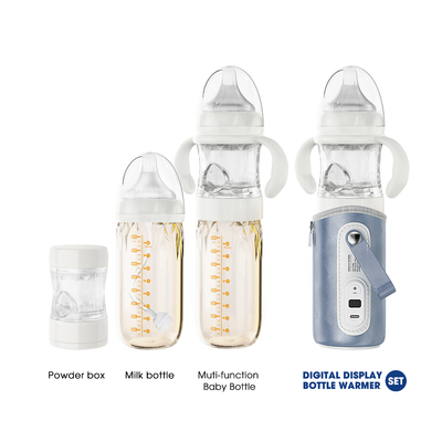 ODM Baby Glass Mother Milk Feeding Bottle 240ml 3 In 1 With Formula Dispenser