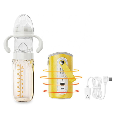 Multi-functional Fast Rush USB Warmer Cover Digital Display PPSU baby bottle With Formula Dispenser Night feeding Bottle