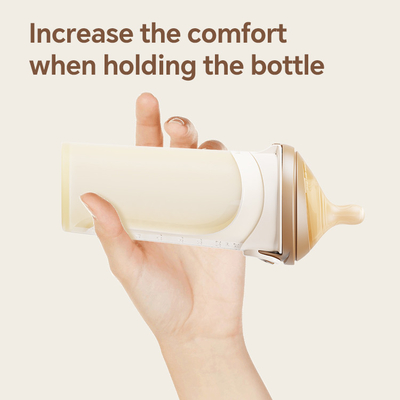 Flip-cap Anti-Drop Soft Silicone Baby milk Bottle with Natural Response Nipple (Round Hole S Code)