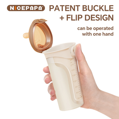 Flip-cap Anti-Drop Soft Silicone Baby milk Bottle with Natural Response Nipple (Round Hole S Code)