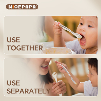 2-In-1 Baby Spoon And Fork Baby stuff Parent＆Child Companionship Fork＆Spoon Baby Feeding Kit