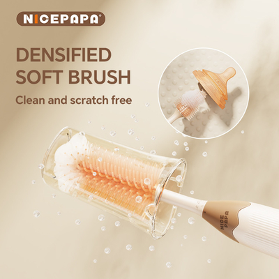 Easy Operation Liquid Storage Foam Patent Food Grade Silicone nipple Brush Bottle or Baby Products Special