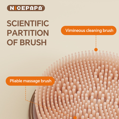 Liquid Storage Smooth Foam ＆ Baby Bath Shampoo Brush Combination Product Food Grade Silicone Soft Cleaning Maassage