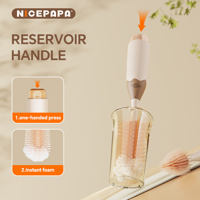 Easy Operation Liquid Storage Foam Patent Food Grade Silicone nipple Brush Bottle or Baby Products Special
