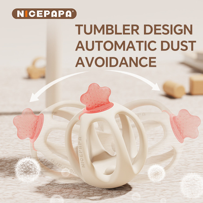 NICEPAPA EXPLORES 100% Food Grade Silicone Baby Teether Sensing Soothing Baby Products (Pink)